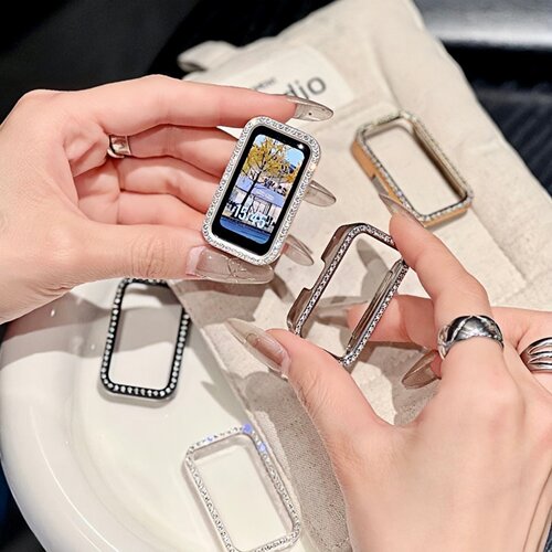 适用荣耀手环11/10保护壳honor band11镂空仿钻表壳nfc版智能手环保护套十代女生band防摔闪钻夏季运动配件