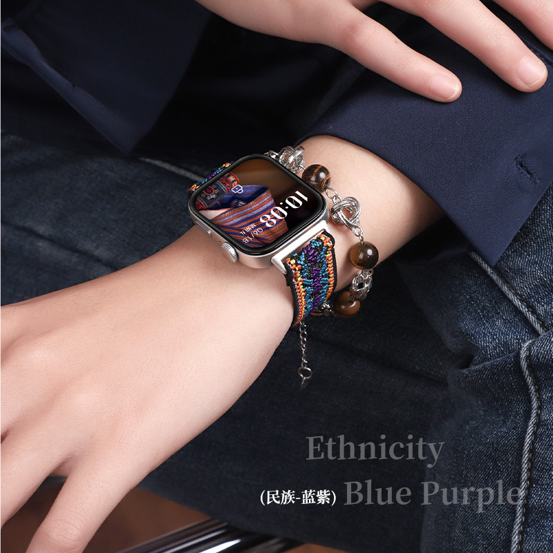 适用于华为手表fit4尼龙编织表带FIT3民族复古风编织腕带HUAWEI FIT4Pro秋冬季新款复古手表带个性百搭表链