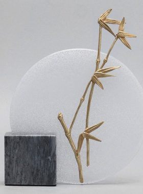 新中式创意玉石工艺品摆件样板房客厅电视柜玄关软装饰品桌面摆设