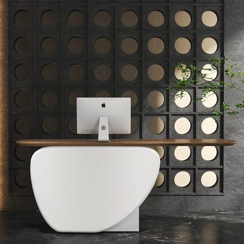 众匠坊白色烤漆收银台吧台店铺前台接待台民宿创意收款台新款定制