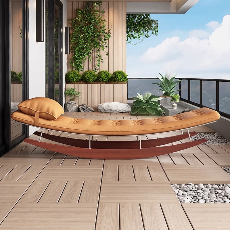 现代简约躺椅卧室摇摇沙发椅实木摇椅客厅阳台休息休闲懒人椅摇椅