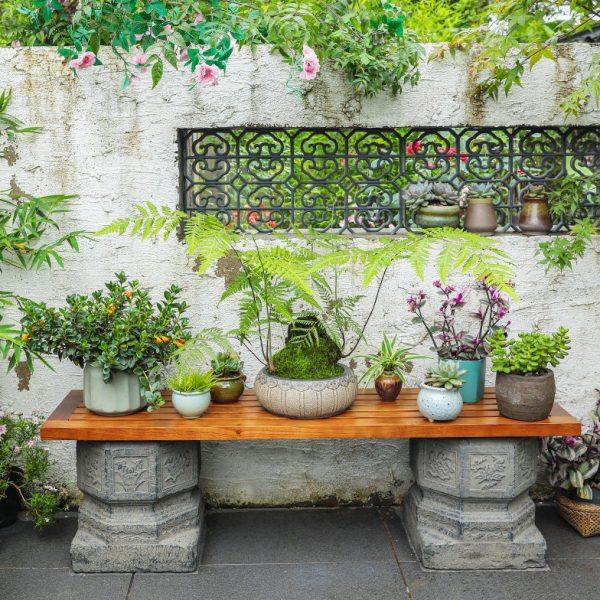 陋石坊庭院实木花架阳台多肉架室外落地花盆架创意中式盆景置物架,家居饰品,户外/庭院摆件,淘宝优惠券,粉丝福利购,淘宝优惠卷