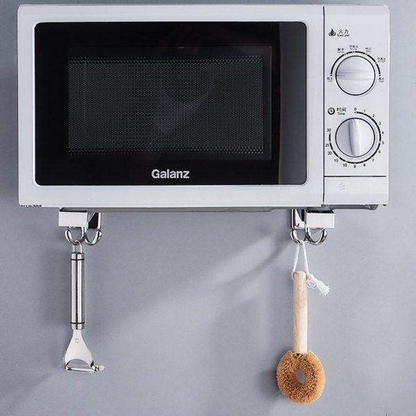 304不锈钢厨房微波炉架置物架壁挂式挂架托架烤箱架支架架子吊架