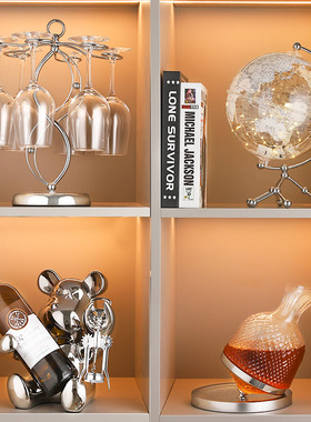 轻奢高档红酒杯架摆件酒柜装饰品家居餐H边客厅2023新款高端大气