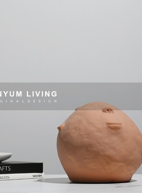 简约现代陶瓷售楼k处软装饰品样板房间家居客厅茶几卡通猪造型摆