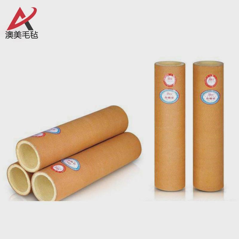 耐高温毛毡筒f铝型材冷床设备PBO毛毡滚筒直条环带工业羊毛毡600
