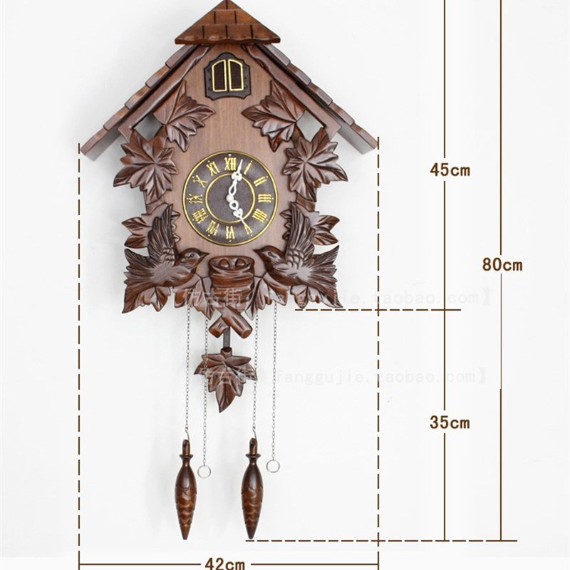 石英布谷鸟挂表客k厅挂钟欧式大气轻奢钟表石英家用咕咕钟实木雕