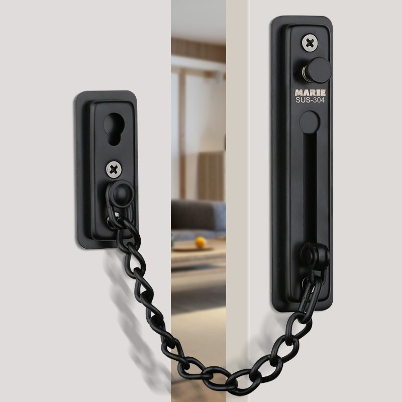 防盗门内反锁扣子安全入户门锁卡扣酒店阻门O器门栓门链条神器卧