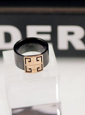 黑色男士戒指女宽版潮男学生食指环霸气夸张大气个性简约百搭单身