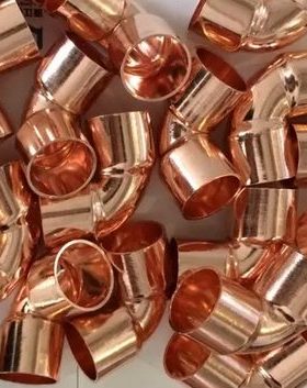 紫铜弯头 90°Φ41.28 90度弯头直角承口铜弯头L型扩口焊接铜弯头