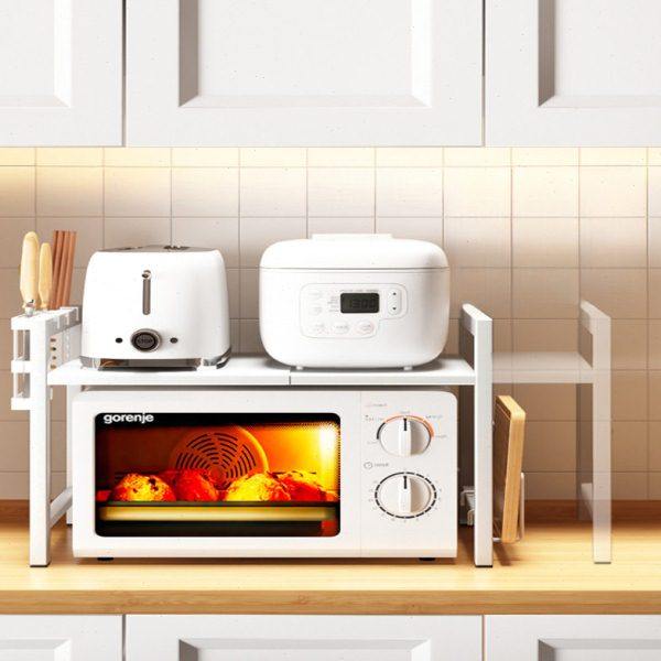 可伸缩厨房微波炉置物架烤箱架子家用台面桌面双层电饭锅收熙之锦,厨房/烹饪用具,微波炉置物架,淘宝优惠券,粉丝福利购,淘宝优惠卷