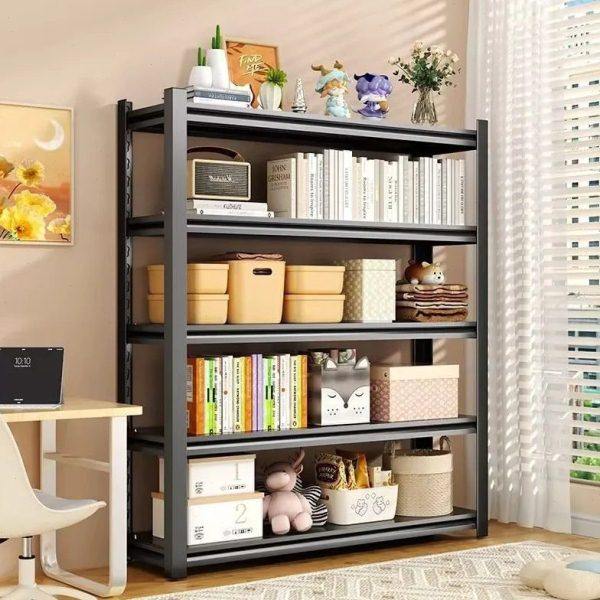 家用钢制书架简易多层落地一体靠墙置物书柜客厅收纳架子钢制货架,收纳整理,书桌收纳置物架,淘宝优惠券,粉丝福利购,淘宝优惠卷