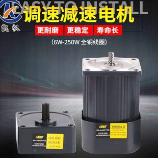 OPG小型减速机电机低速调速减速机带电机220v可调电机6w 250w马达