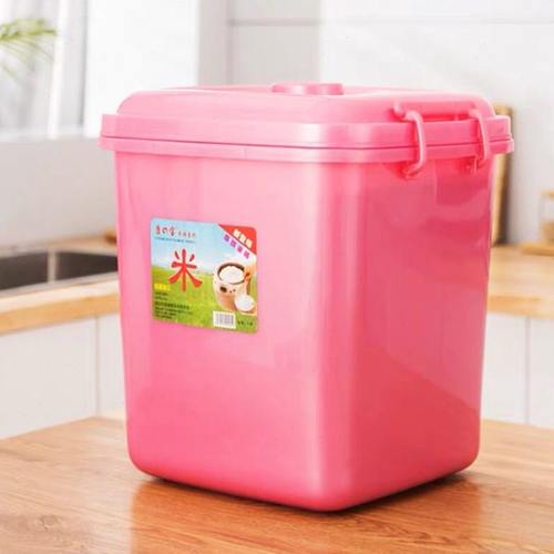 家用方形米桶储米面箱家居带盖40斤30斤10KGl时尚防潮加高米盒子