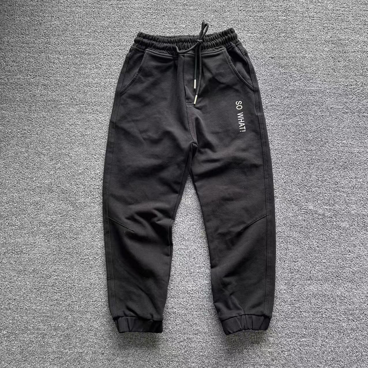 潮流厚实秋冬季毛圈长裤 运动休闲儿童卫裤男女童黑色裤子