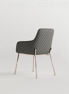 轻奢餐202新款代03572简约家用北欧设计师头层牛皮创现意餐桌椅凳