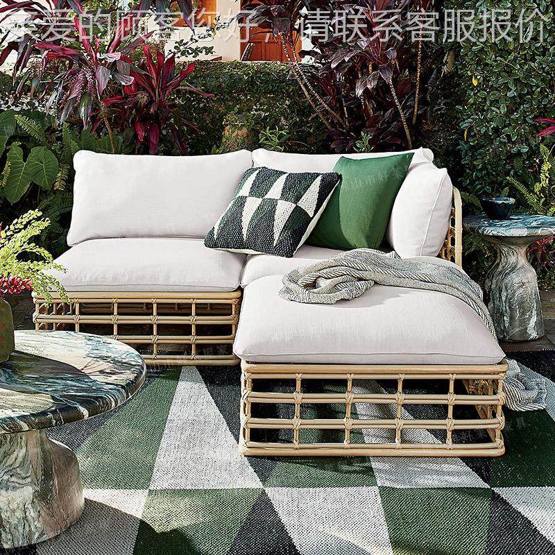 别墅定花制户外沙发庭院园阳台户942外家组具防合室外水防晒藤编,住宅家具,户外沙发,淘宝优惠券,粉丝福利购,淘宝优惠卷