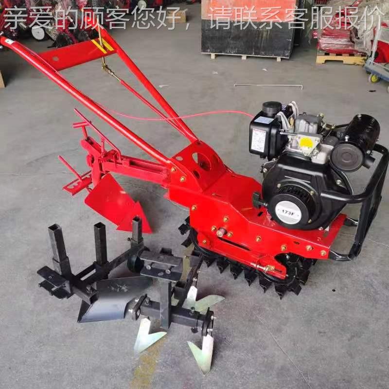 农用翻地开犁地式开沟机履带链荒轨微耕汽柴DXO油多功能旋耕机趟