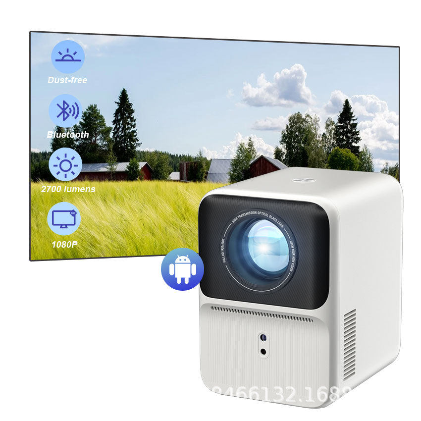 Rigal瑞格尔E22便携家用投影机支持4K自动对焦梯形防尘封闭投影仪