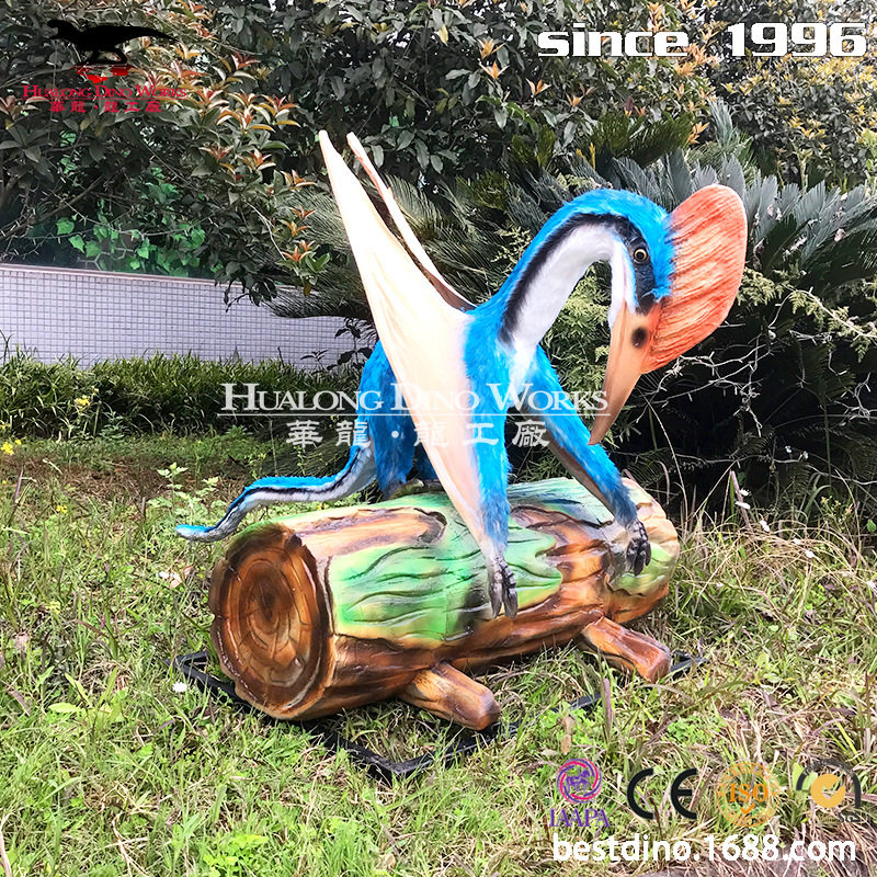 华龙科技仿真达尔文树桩翼龙模型组合仿真机械硅胶恐龙制作厂家.
