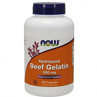 NOW Supplements, Beef Gelatin 550 mg, 200 Capsules