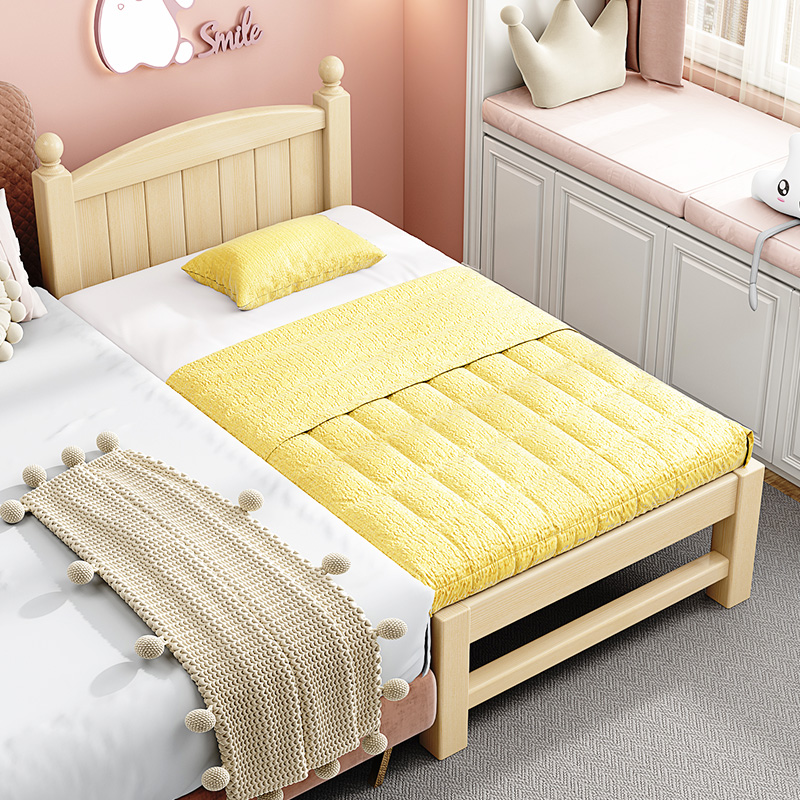 实木儿童床带护栏男孩女孩定制宝宝婴儿I小床加宽大床拼接床边神