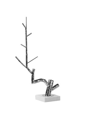 现代简约钥匙收纳架不锈钢树枝挂饰摆件样L板间家居客厅玄关柜饰