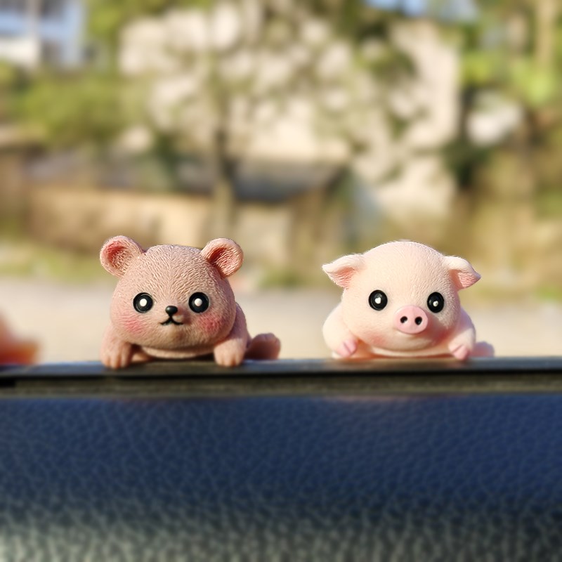 创意车载汽车显示器趴趴小动物装饰品摆件汽车车载T导航仪屏幕摆