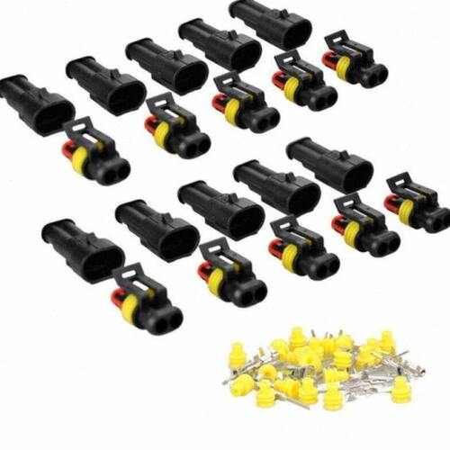 10Pcs 2 Pin Way Waterproof Electrical Connector Male Female