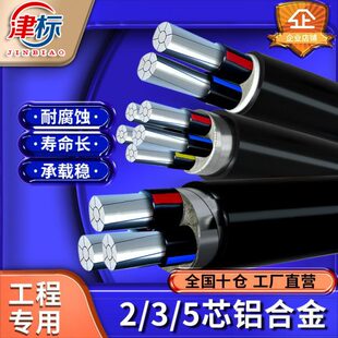 国标铝合金铝芯电缆线2 50平方三相四线五线电缆 5芯16