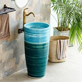 洗脸盆陶瓷艺术独立一体落地小户型阳台卫生间厕所户外洗手立柱盆