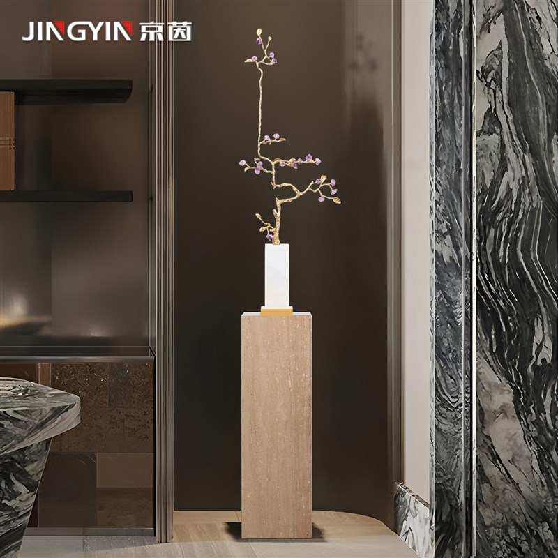 入户玄关壁龛细高艺术现代装饰品客厅电视K柜旁紫水晶乔迁新居摆