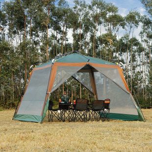 户外免搭建全自动天幕帐篷8-10人餐厅凉棚防雨遮阳蚊帐庭院沙滩