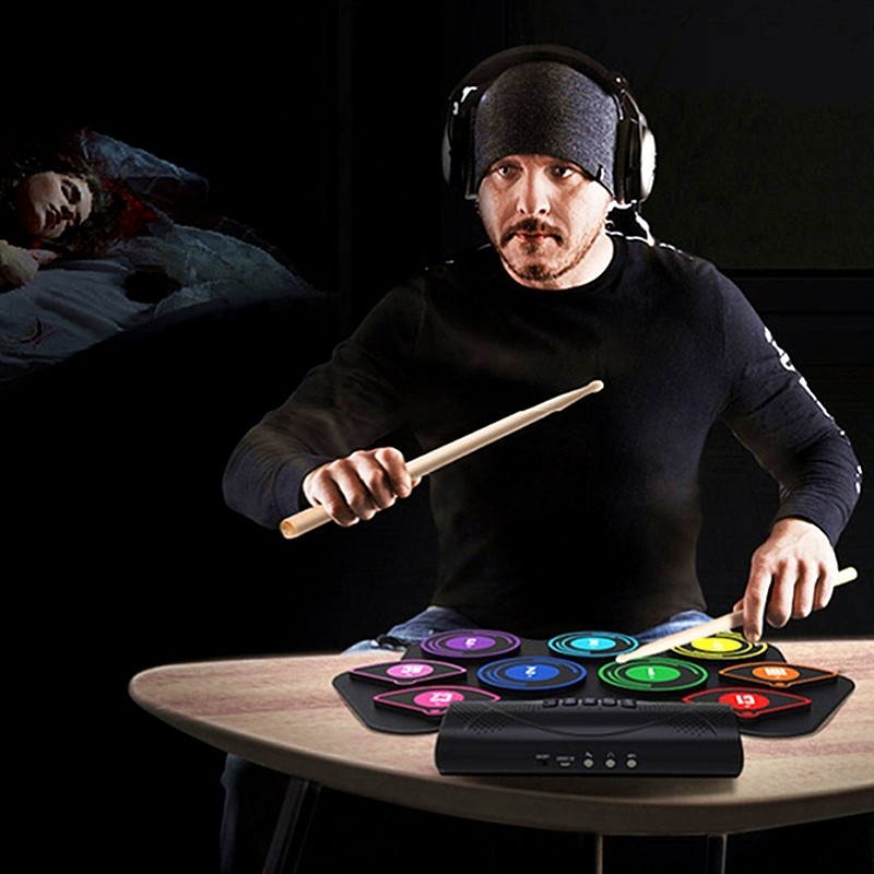 手卷架子鼓家g用爵士电子鼓折叠便携式初学者练手神器专业游戏鼓