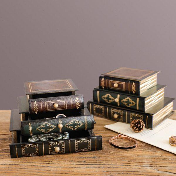 玄关钥匙收纳盒创意饰品抽屉公桌书房书桌摆件道具书木质首饰盒,家居饰品,花瓶,淘宝优惠券,粉丝福利购,淘宝优惠卷