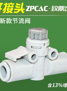 气动管道节流阀AS1002F气管调节阀接头调速阀2052F/AS3002F-06 08