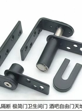 黑色不锈钢自由双开门合页双向弹簧自弹自动合页牛仔门内外开合页