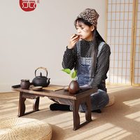 天蘭美 實(shí)木可折疊炕桌飄窗桌子小茶幾宿舍床上家用榻榻米矮桌