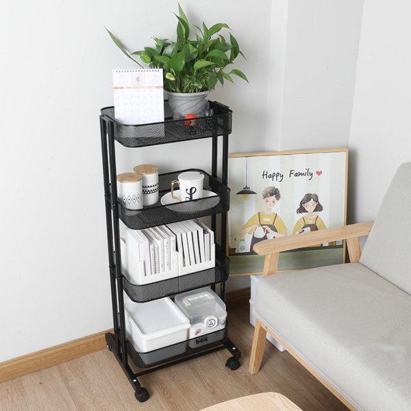 简约客厅多层置物架 碳钢洞洞网窄缝架网篮推车移动支架落地收纳,收纳整理,冰柜置物架,淘宝优惠券,粉丝福利购,淘宝优惠卷