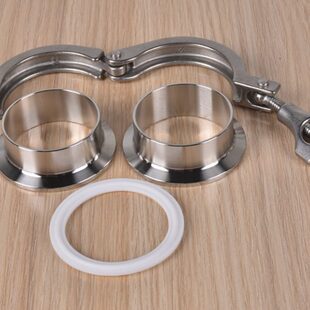 四氟垫快装 304不锈钢四氟接头垫片快装 卡箍套装 卡扣法兰 接头套装