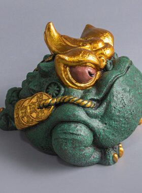 逗兽记假山造景天机金蟾中式送礼创意家居摆件国风精品茶宠摆件