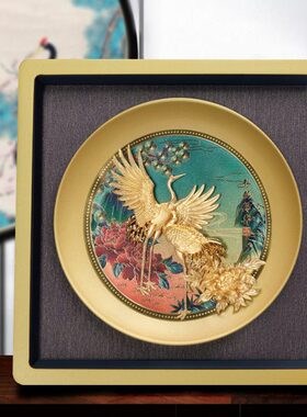 松龄鹤寿金箔画长辈老人家生日送贺寿星祝寿礼物爷爷奶奶6080大寿