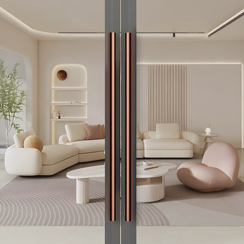 304不锈钢玻璃门把手加厚大门对装有框J无框推拉门木门大拉手高端