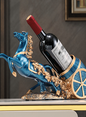 马到成功家用轻奢高档葡萄红酒架子客厅玄关M电视柜酒柜装饰品摆