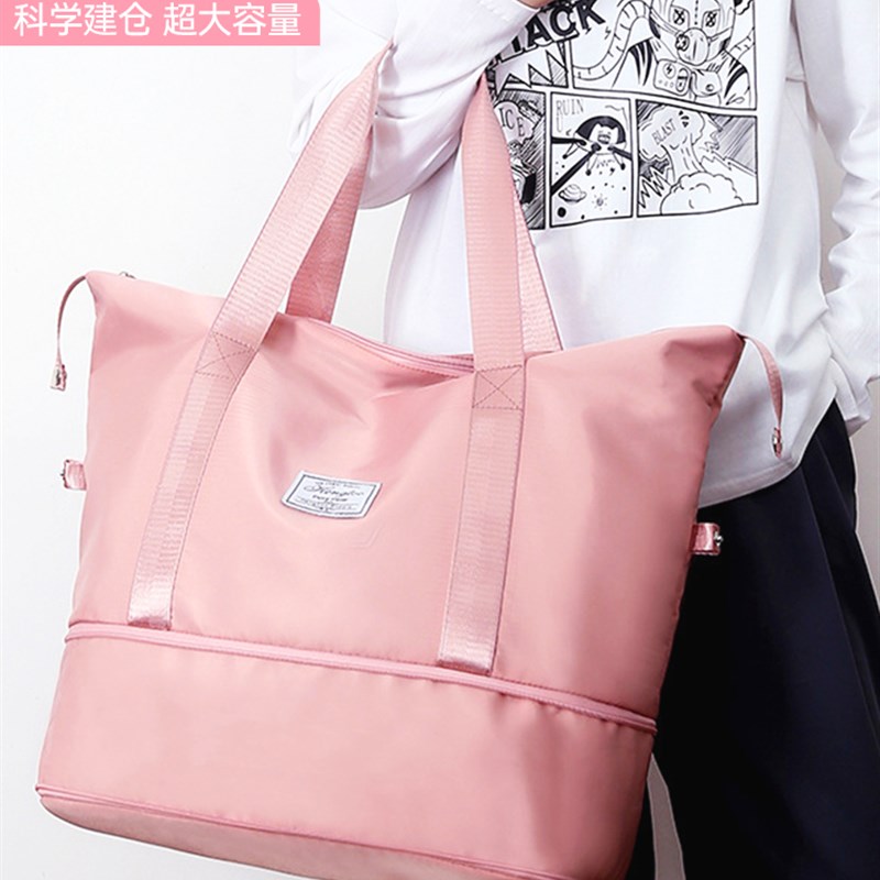 旅行包可套拉杆箱女新款轻便大容量运动健身包短途出Y差手提行李