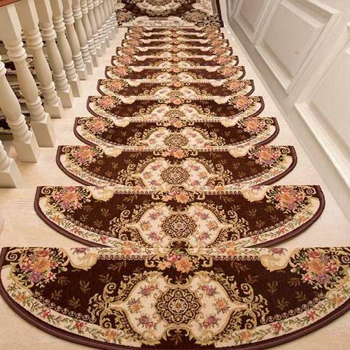 欧式楼梯踏步垫家用实木楼梯地毯免胶自粘防滑垫旋转楼梯满铺定制