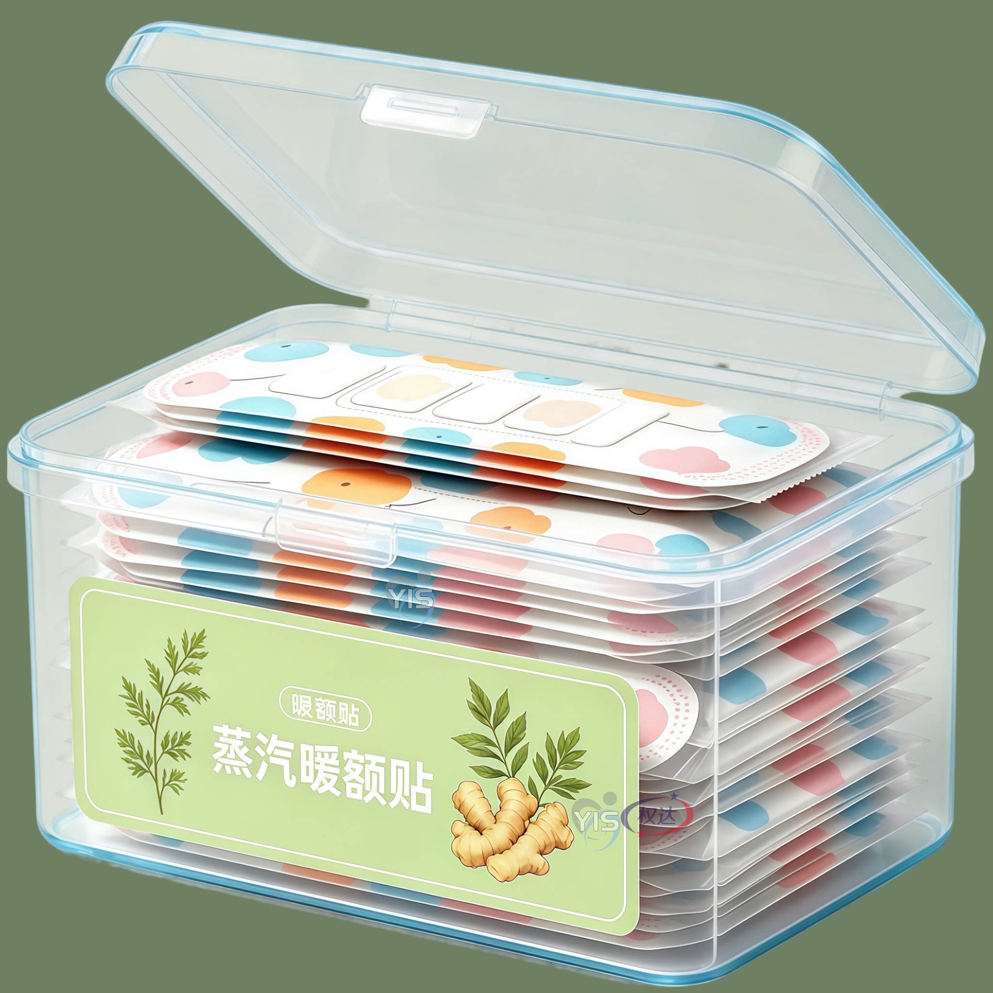 艾草蒸汽发热艾灸额头贴产后护头防风暖肩颈围脖冬季热敷保暖神器