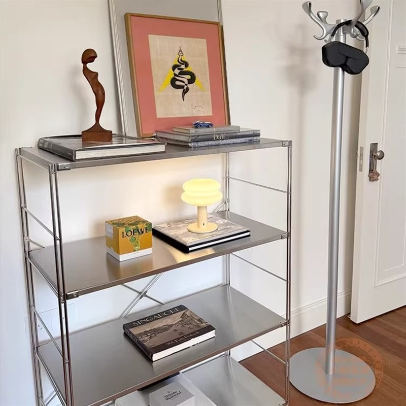 日式不锈钢d扫地机器人置物架家用客厅阳台储物落地多层收纳层架