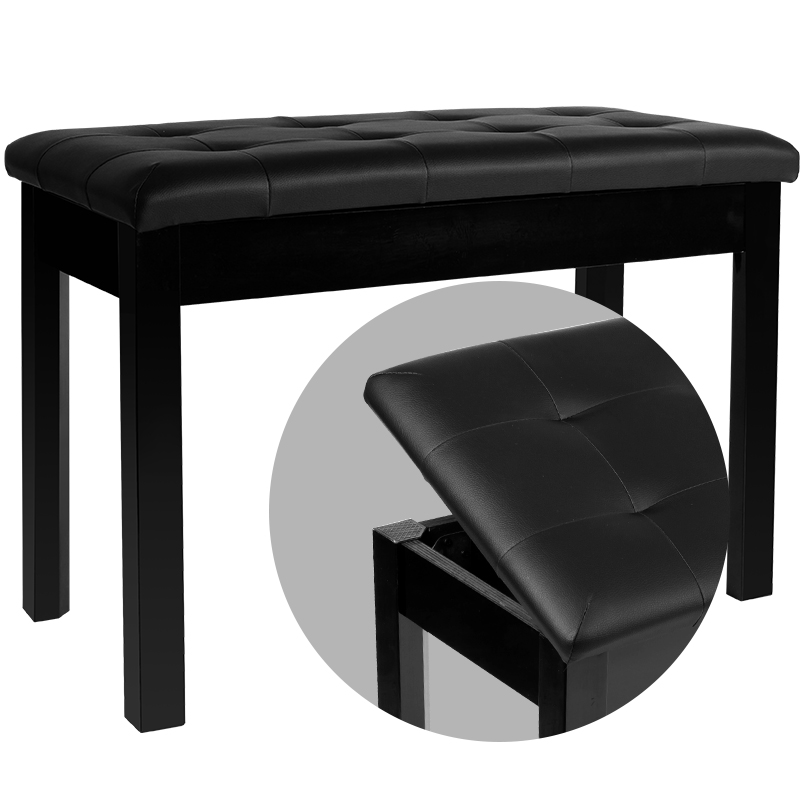 电钢琴凳电子琴凳k黑色钢琴凳收纳儿童双人琴凳书箱升降单人木凳