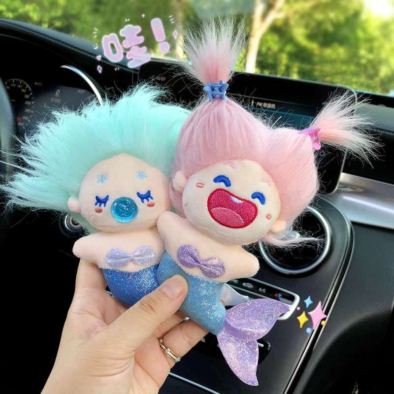 美炸了人鱼棉花娃娃车内饰品摆件车载香薰汽N车出风口装饰女生礼